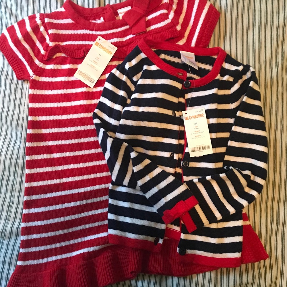 Gymboree knit dress and cardigan